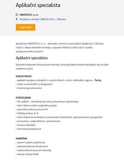 Hledáme spolupracovníka do týmu na pozici APLIKAČNÍ SPECIALISTA